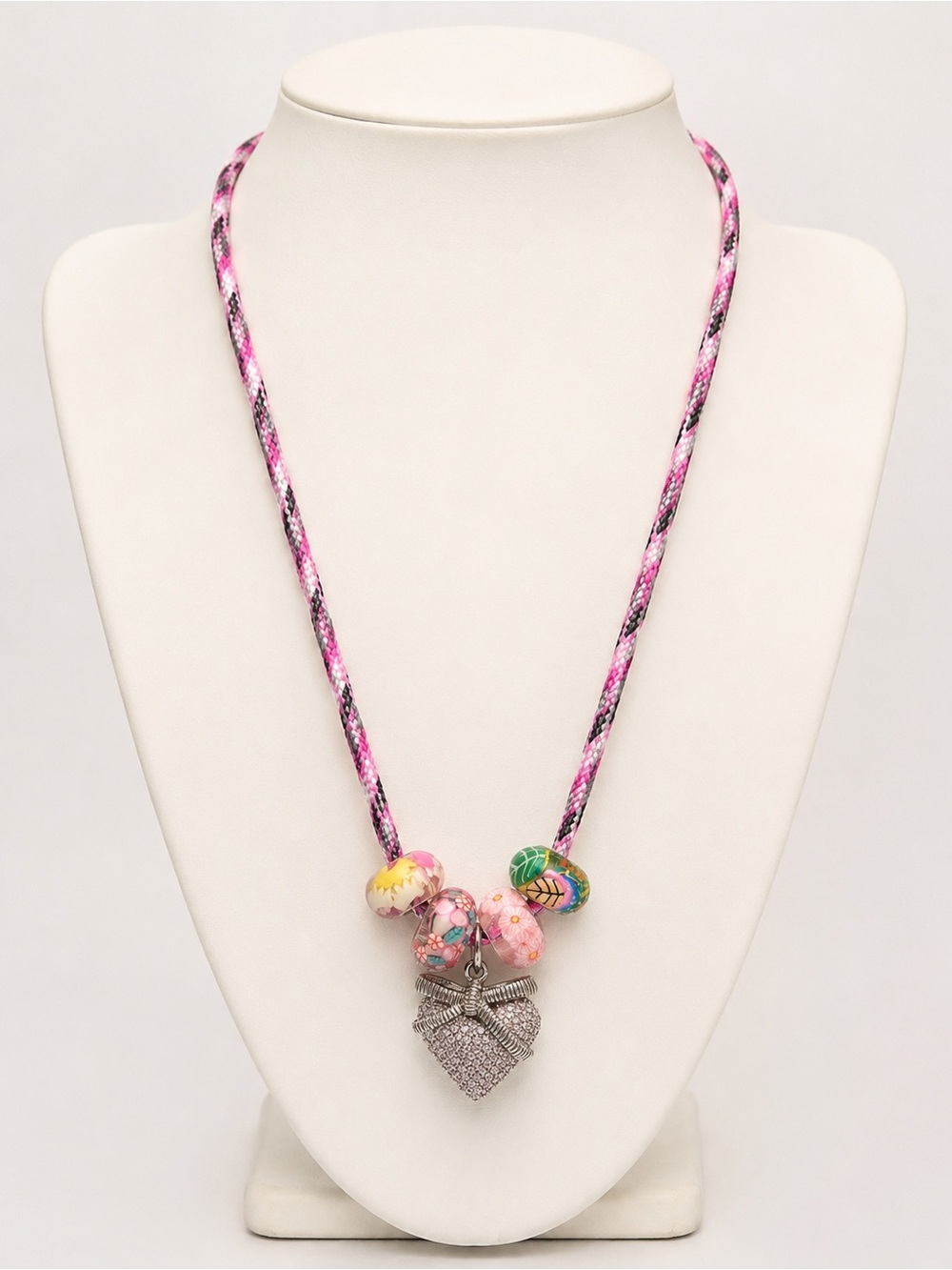 Audrey Limoges Collection Silver Heart Cord Necklace